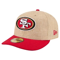 Casquette ajustée New Era 59FIFTY pour homme, coloris naturel/écarlate, San Francisco 49ers, modèle pré-courbé.
