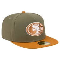 Casquette ajustée A-Frame 59FIFTY pour homme New Era, coloris olive/marron, San Francisco 49ers