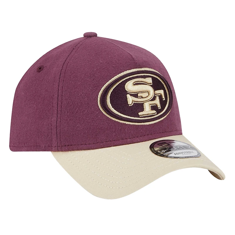 Casquette ajustable San Francisco 49ers en moleskine injectée violette New Era pour homme