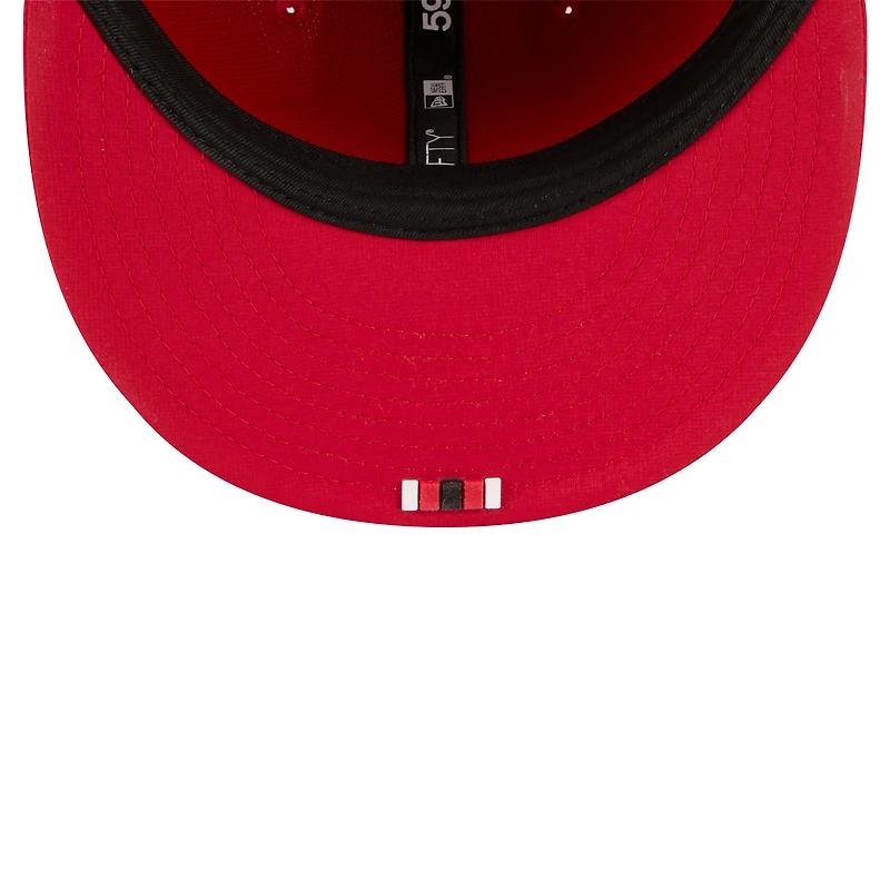 Casquette ajustée New Era rouge San Francisco 49ers 2025 Sideline 59FIFTY pour homme