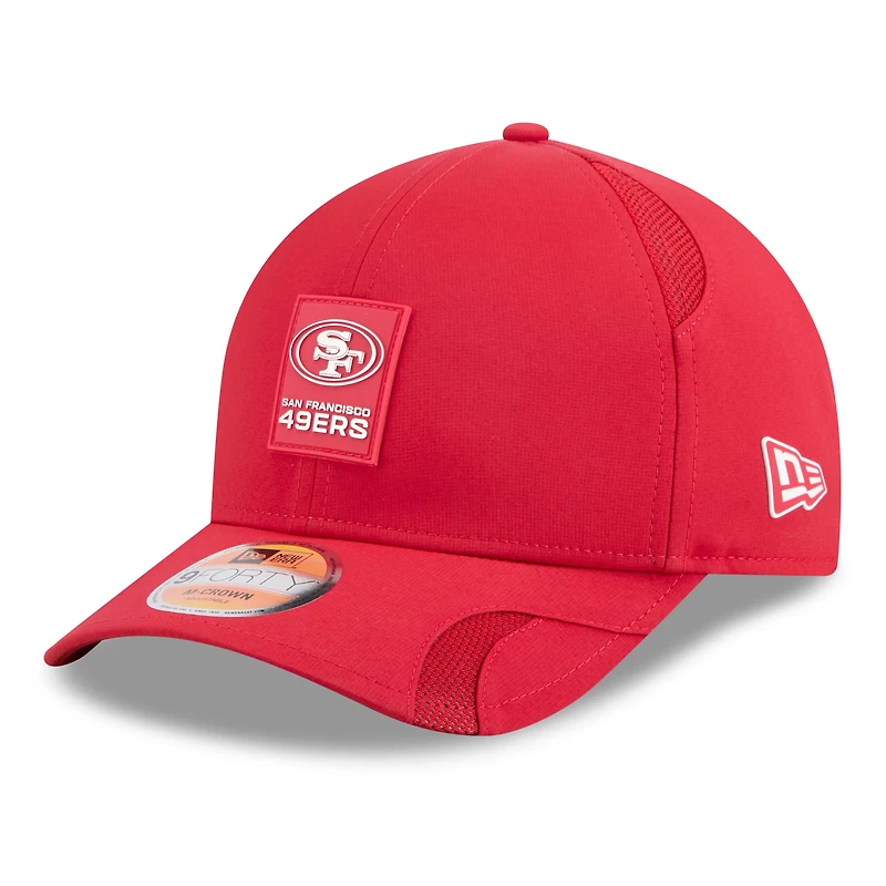 Men's New Era Red San Francisco 49ers 2025 Sideline M-Crown 9FORTY Adjustable Hat