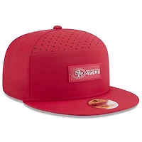 Men's New Era Red San Francisco 49ers 2025 Sideline Split Panel 9FIFTY Snapback Hat
