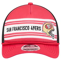 Men's New Era  Red San Francisco 49ers  Linear A-Frame 9FORTY Adjustable Hat