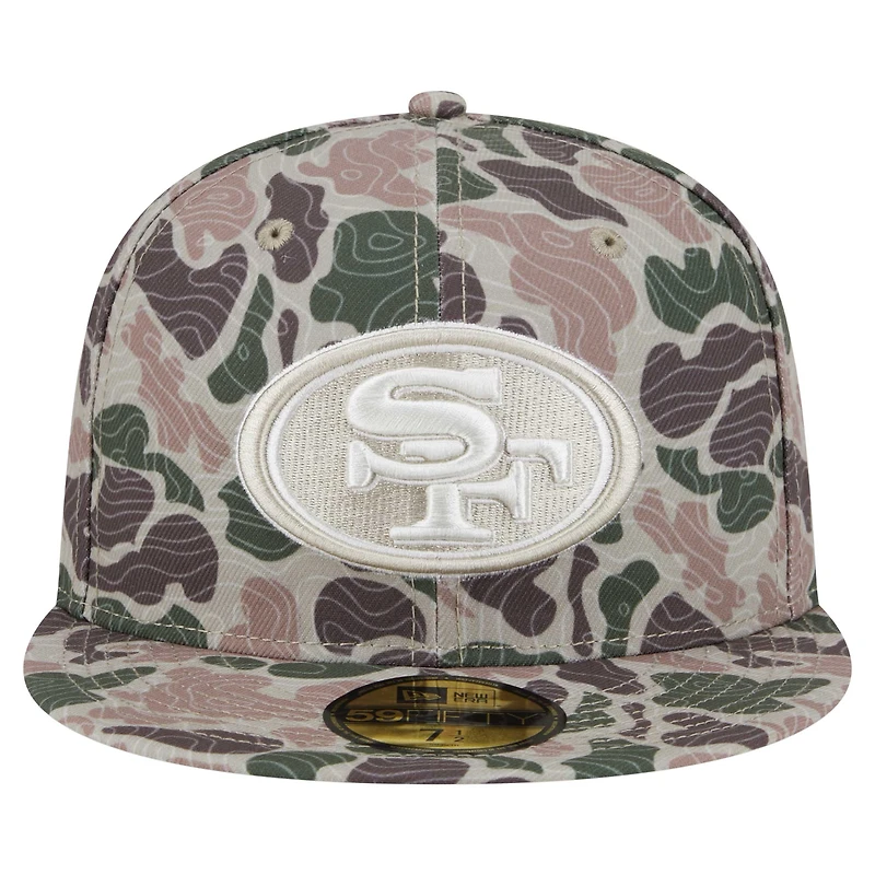 Casquette ajustée New Era 59FIFTY Geo Camo des San Francisco 49ers pour homme