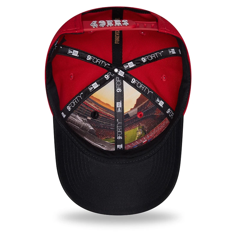 Casquette ajustable New Era rouge écarlate/noire San Francisco 49ers, draft NFL 2026, modèle 9FORTY M-Crown