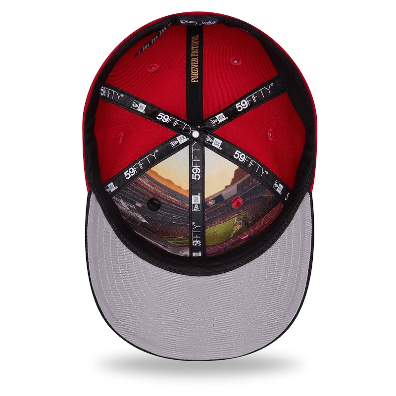 Men's New Era Scarlet/Black San Francisco 49ers 2026 NFL Draft Pre-Curved 59FIFTY Fitted Hat
