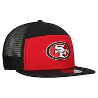 Men's New Era Scarlet/Black San Francisco 49ers Outdoor Split Panel 9FIFTY Snapback Hat