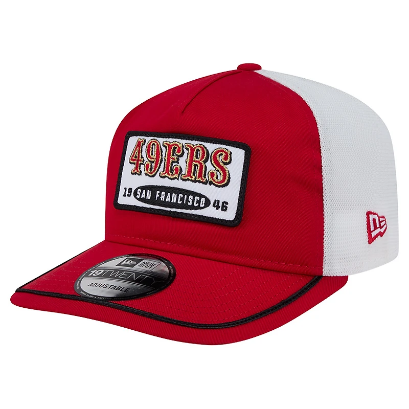 Casquette ajustable New Era 19TWENTY pour homme, couleur écarlate/blanche, avec écusson San Francisco 49ers
