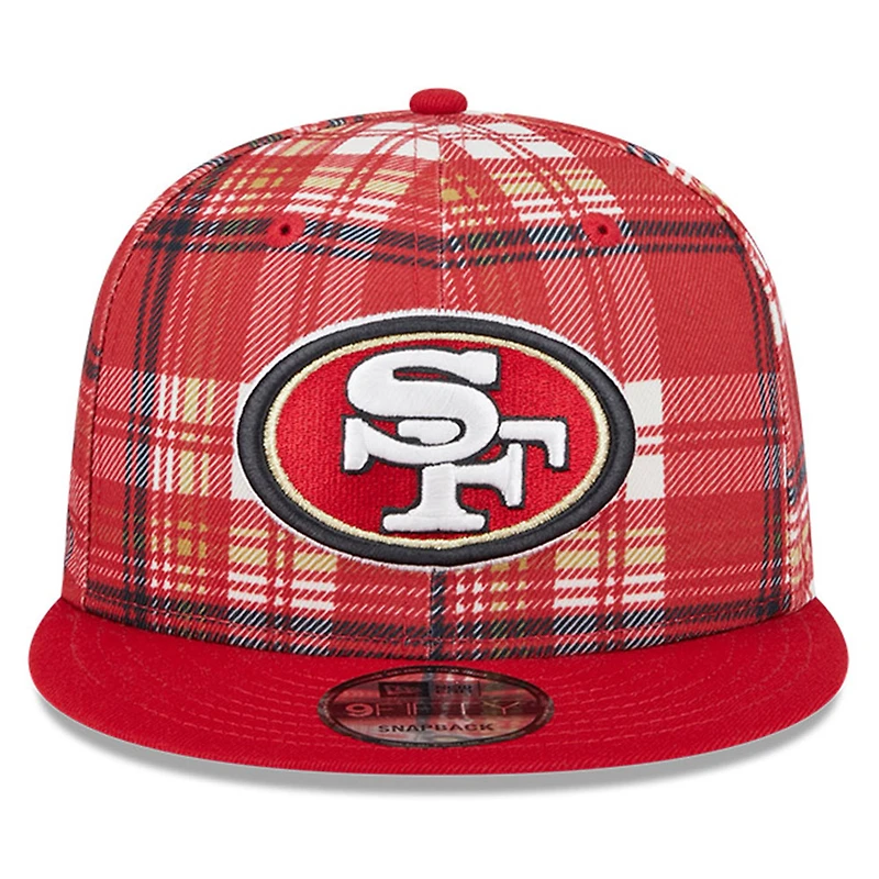 Casquette Snapback 9FIFTY New Era Scarlet San Francisco 49ers 2024 Sideline Statement pour homme