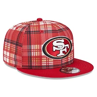 Casquette Snapback 9FIFTY New Era Scarlet San Francisco 49ers 2024 Sideline Statement pour homme