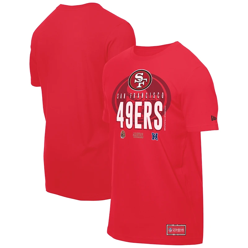 T-shirt New Era Scarlet pour homme, camp d'entraînement NFL 2025 des San Francisco 49ers
