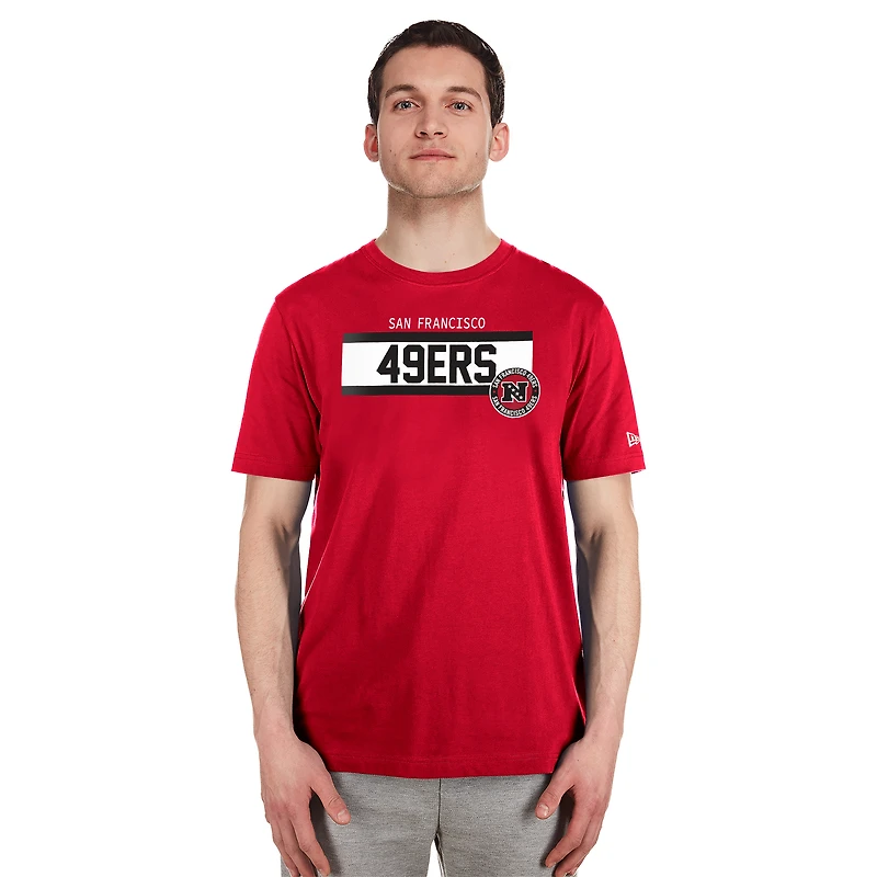 T-shirt à imprimé haute densité San Francisco 49ers Scarlet New Era pour homme