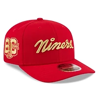 Men's New Era Scarlet San Francisco 49ers 80th Anniversary Script 9SEVENTY Adjustable Hat