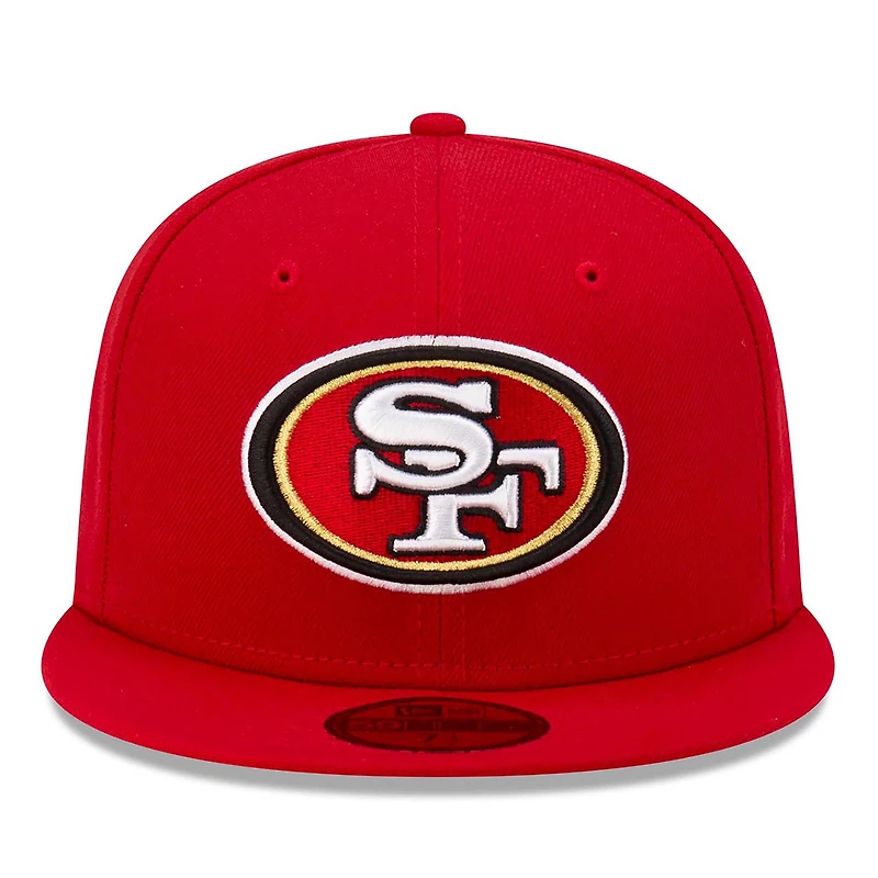 Casquette ajustée New Era Scarlet San Francisco 49ers 80e anniversaire avec patch latéral 59FIFTY pour homme