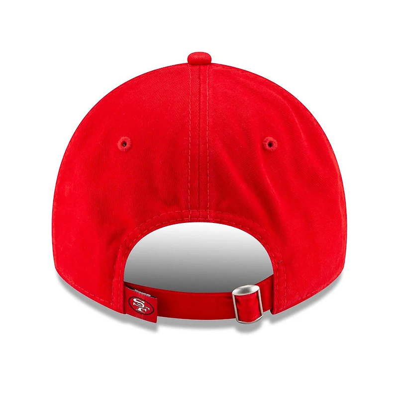 Men's New Era Scarlet San Francisco 49ers 80th Anniversary Throwback Side Patch 9TWENTY Adjustable Hat