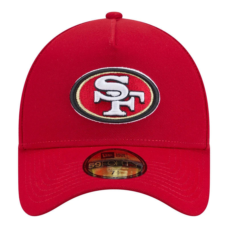 Men's New Era  Scarlet San Francisco 49ers A-Frame 59FORTY Fitted Hat