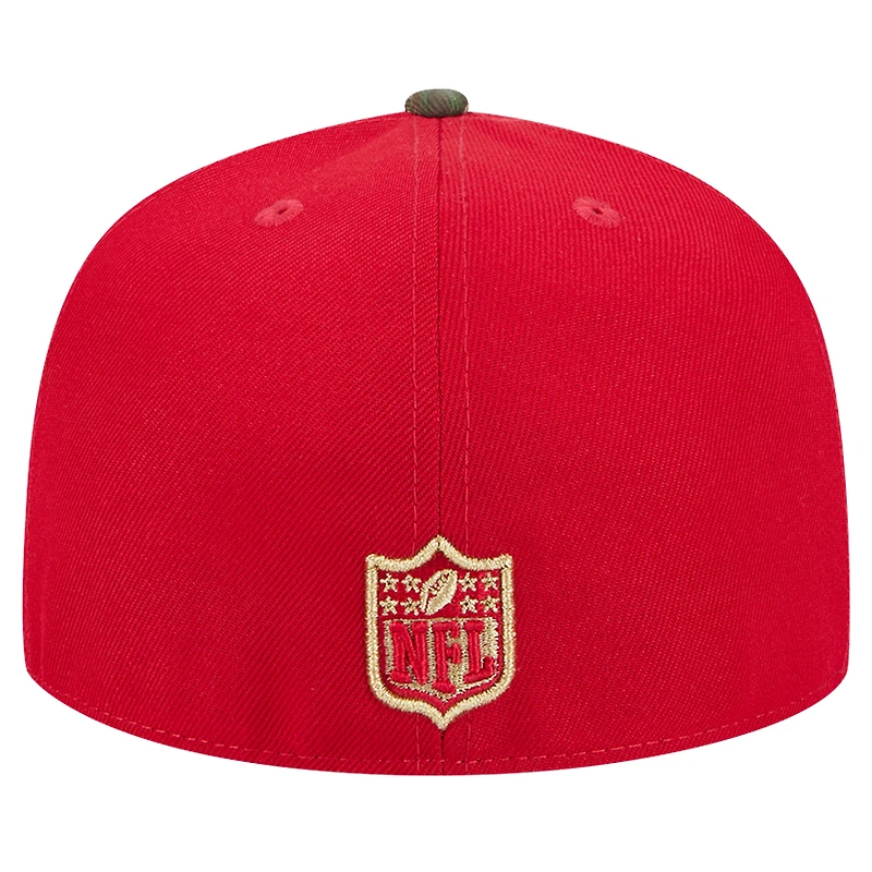 Men's New Era Scarlet San Francisco 49ers Active Two-Tone Camo 59FIFTY Fitted Hat