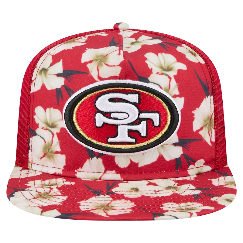 Casquette de golf à visière snapback Scarlet San Francisco 49ers Adventure Pattern de New Era pour homme