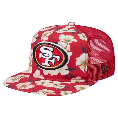 Casquette de golf à visière snapback Scarlet San Francisco 49ers Adventure Pattern de New Era pour homme