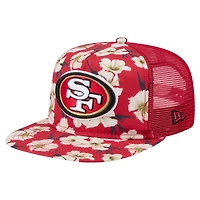 Men's New Era Scarlet San Francisco 49ers Adventure Pattern Golfer Snapback Hat