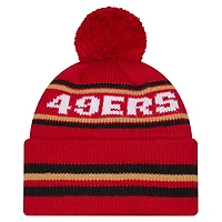 Bonnet classique à revers et pompon New Era écarlate pour homme, San Francisco 49ers