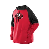 Sweat à capuche raglan blocs de couleurs authentiques New Era Scarlet San Francisco 49ers pour homme