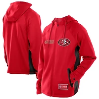 Sweat à capuche zippé intégral New Era Scarlet San Francisco 49ers Combine Authentic Raglan Scuba pour homme