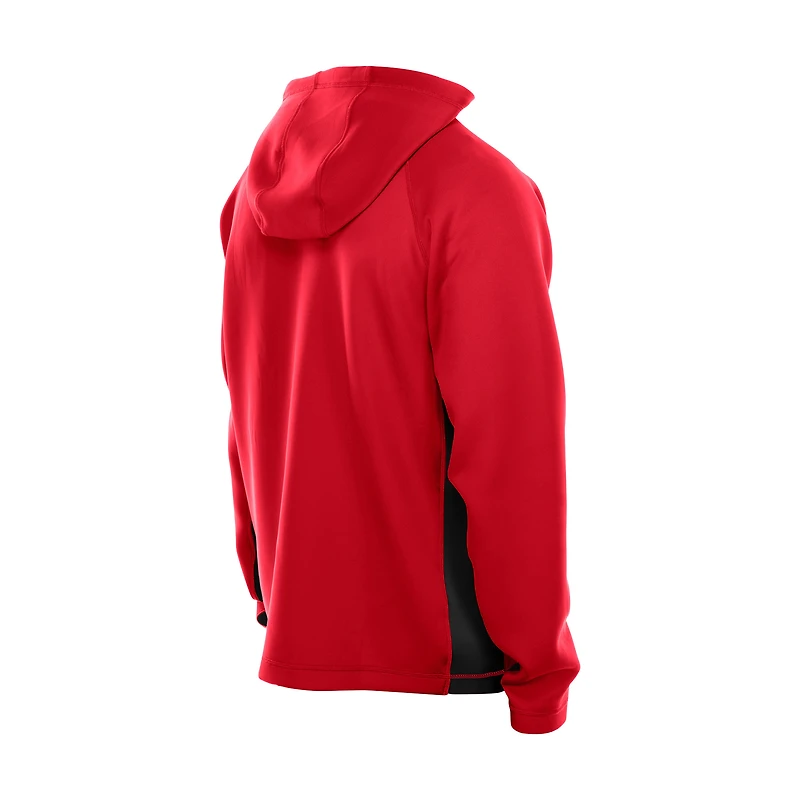 Sweat à capuche zippé intégral New Era Scarlet San Francisco 49ers Combine Authentic Raglan Scuba pour homme