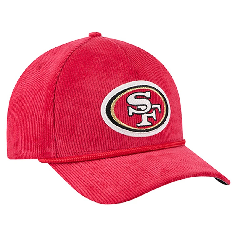 Men's New Era Scarlet San Francisco 49ers Cord Corduroy 9FORTY A-Frame Adjustable Hat