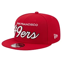 Casquette snapback New Era Scarlet San Francisco 49ers Core Team Script 9FIFTY pour homme
