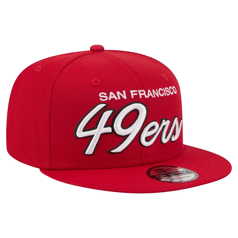 Men's New Era  Scarlet San Francisco 49ers Core Team Script 9FIFTY Snapback Hat