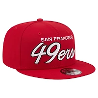 Men's New Era  Scarlet San Francisco 49ers Core Team Script 9FIFTY Snapback Hat