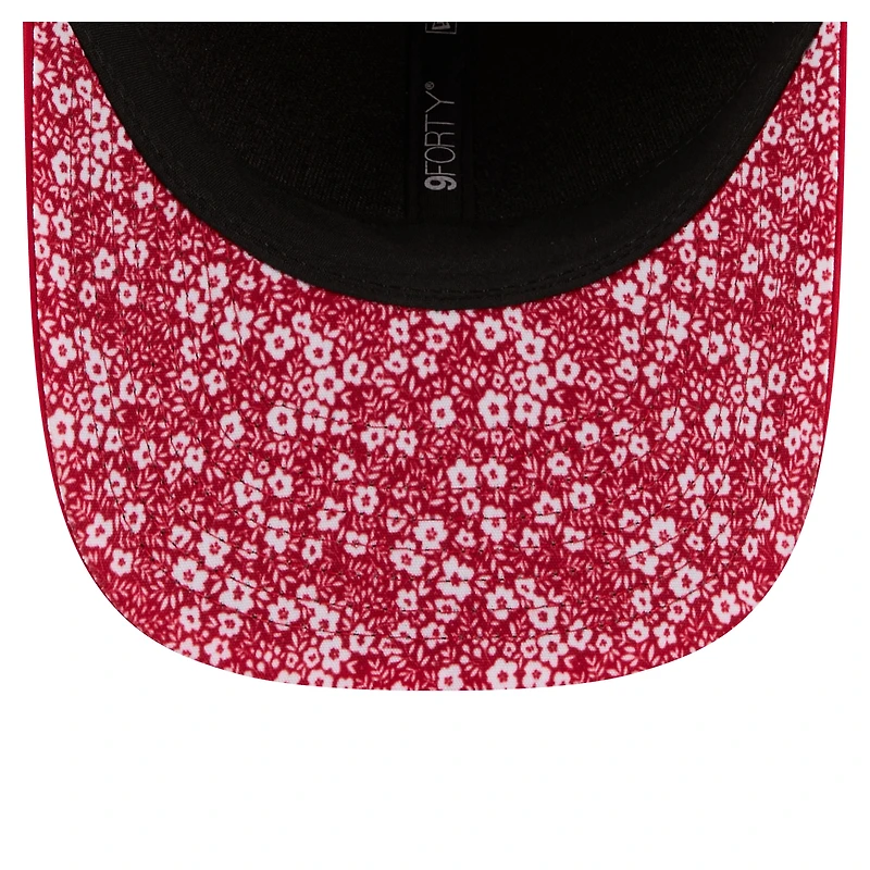 Casquette trucker ajustable New Era Scarlet San Francisco 49ers Floral 9FORTY M-Crown pour homme