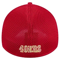 Casquette New Era Scarlet Game Day Linear 39THIRTY Flex pour homme des San Francisco 49ers