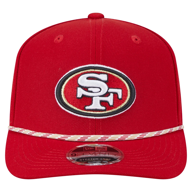 Casquette New Era Scarlet Gameday Multi Rope 9SEVENTY extensible à boutons-pression pour homme des San Francisco 49ers