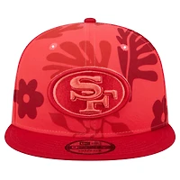 Men's New Era Scarlet San Francisco 49ers Leafy 9FIFTY Snapback Hat