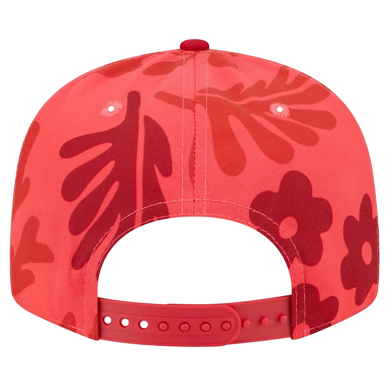 Men's New Era Scarlet San Francisco 49ers Leafy 9FIFTY Snapback Hat