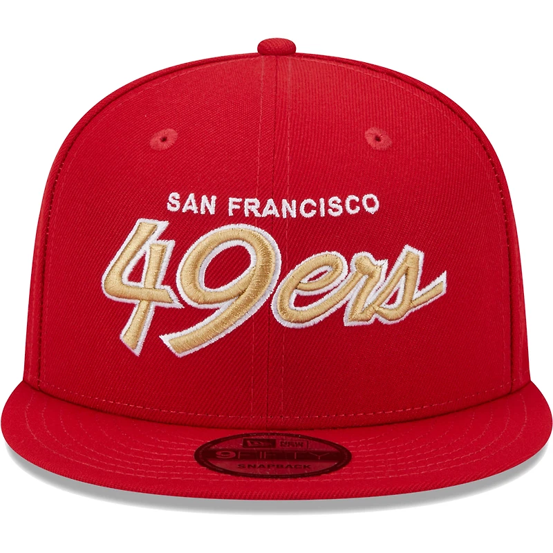 Casquette New Era Scarlet San Francisco 49ers Main Script 9FIFTY Snapback pour homme