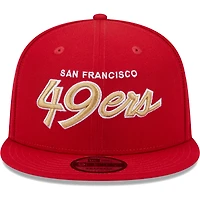Casquette New Era Scarlet San Francisco 49ers Main Script 9FIFTY Snapback pour homme