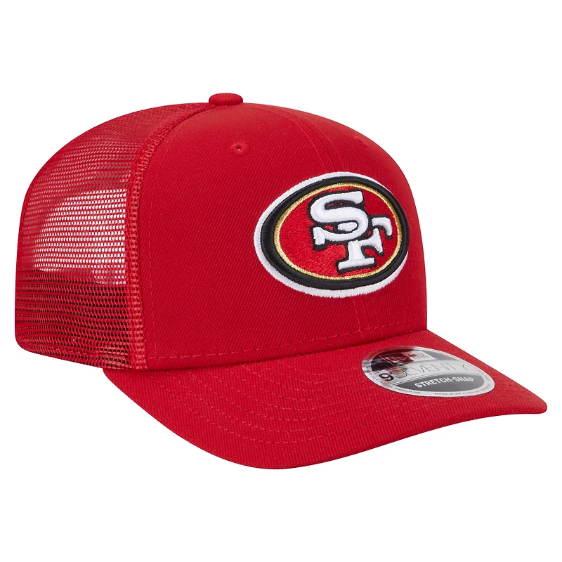 Men's New Era Scarlet San Francisco 49ers Main Trucker 9SEVENTY Stretch-Snap Hat