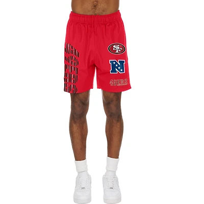 Short de match New Era écarlate des 49ers San Francisco pour homme
