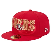 Casquette ajustée New Era Scarlet San Francisco 49ers Overlap Wordmark 59FIFTY pour homme