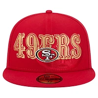 Casquette ajustée New Era Scarlet San Francisco 49ers Overlap Wordmark 59FIFTY pour homme