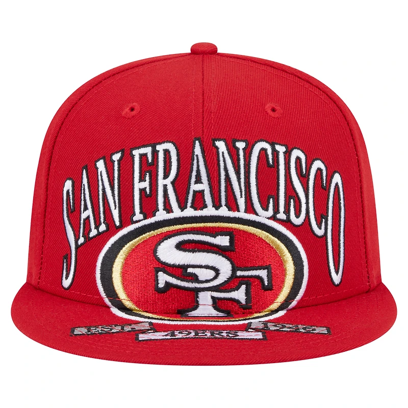 Casquette ajustée surdimensionnée 59FIFTY New Era Scarlet des San Francisco 49ers pour homme