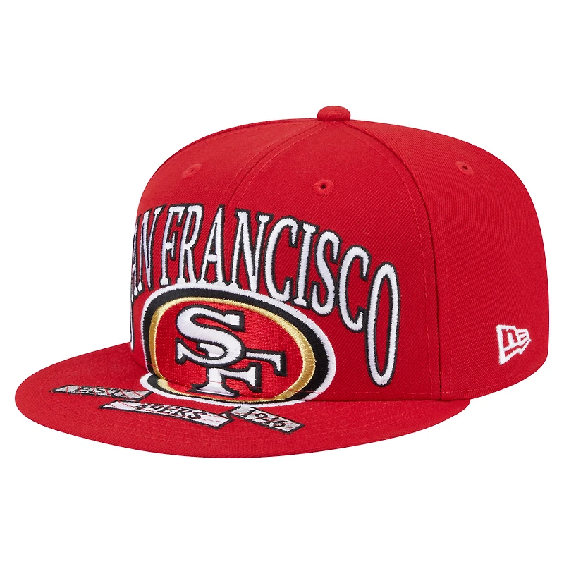 Casquette ajustée surdimensionnée 59FIFTY New Era Scarlet des San Francisco 49ers pour homme