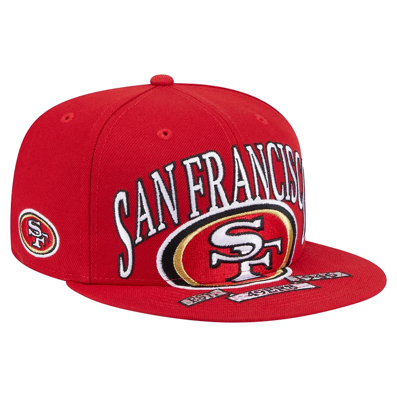Casquette ajustée surdimensionnée 59FIFTY New Era Scarlet des San Francisco 49ers pour homme
