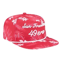 Casquette snapback New Era Scarlet San Francisco 49ers Palm Print A-Frame 9FIFTY pour homme