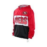 Coupe-vent à capuche zippé quart de tour New Era Scarlet San Francisco 49ers pour homme
