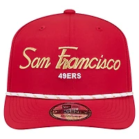 Men's New Era Scarlet San Francisco 49ers Script 9SEVENTY Adjustable Hat