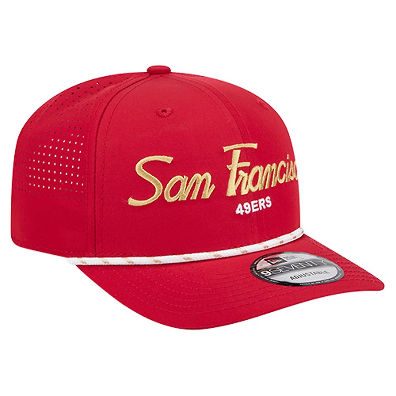 Casquette ajustable New Era Scarlet San Francisco 49ers Script 9SEVENTY pour homme